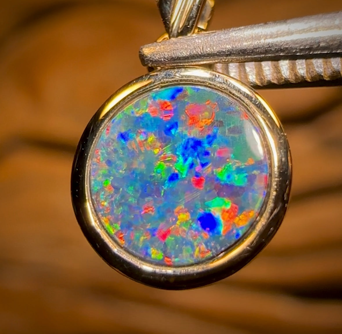 14k Gold - Queensland Boulder Opal Doublet Pendant