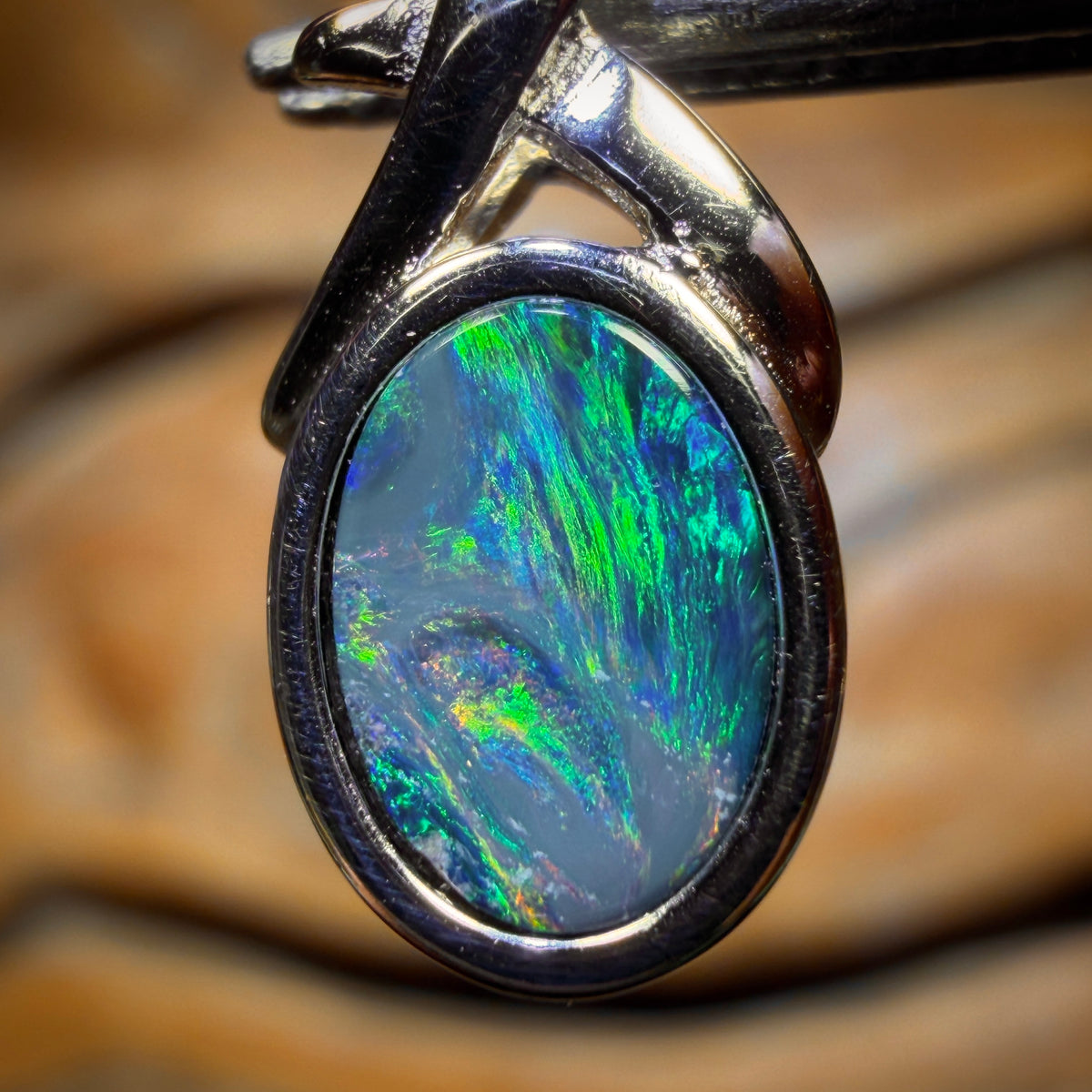 Sterling Silver - Queensland Boulder Opal Doublet Pendant