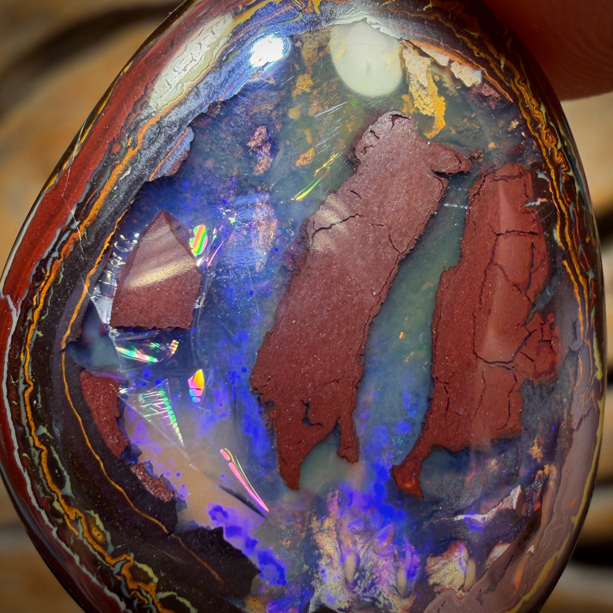 🔨 AUCTION 🔨 50.2cts - Yowah Nut Partial Crystal Centre Opal. Australian Boulder Opal