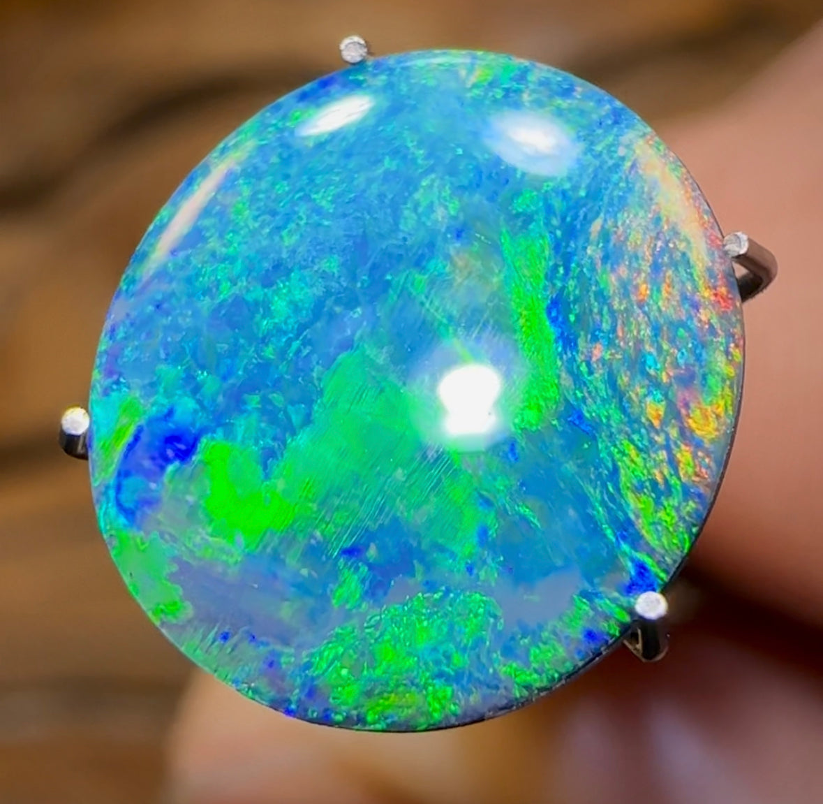2.6cts - Lightning Ridge Black Opal Doublet - Opal Whisperers