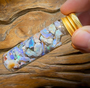 95.7cts - Vial of Lightning Ridge Opal - Opal Whisperers