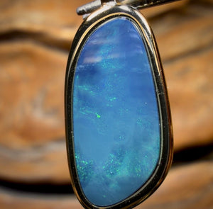Sterling Silver - Queensland Boulder Opal Doublet Pendant