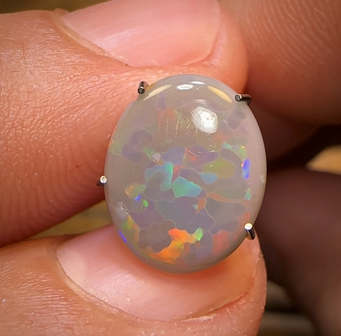 2.55cts - ‘Red Camo’ GEM Lightning Ridge Dark Opal