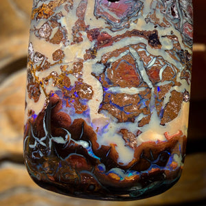 30 x 21mm - Cool Drilled Tribal Queensland Boulder Opal Necklace