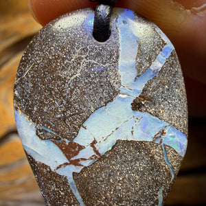 34 x 23mm - Drilled Australian Boulder Opal Necklace