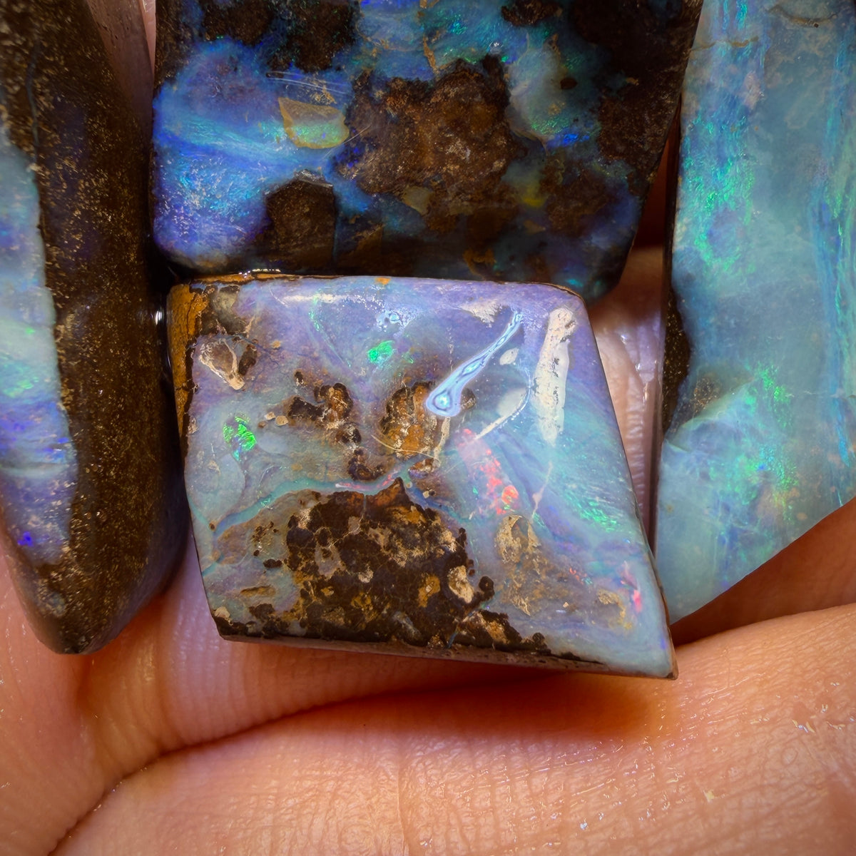84.7cts - 5x Australian Boulder Seam Opal Rubs Parcel