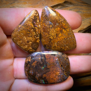 135.1cts - 3x Australian Tribal Boulder Opal’s. Wholesale Dealers Parcel