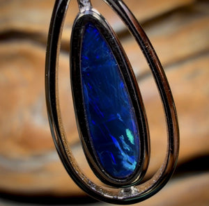 Sterling Silver - Queensland Boulder Opal Doublet Pendant BARGAIN