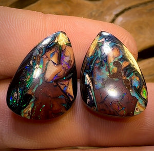38.7cts - Tribal Queensland Boulder Opal Matching Pair
