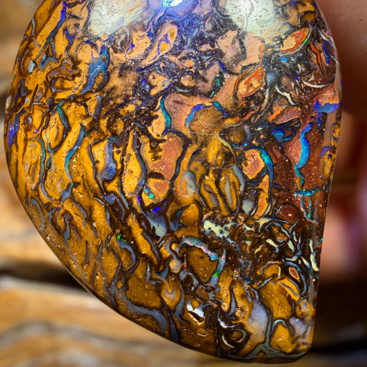 33 x 25mm - Drilled Tribal Queensland Boulder Opal Necklace