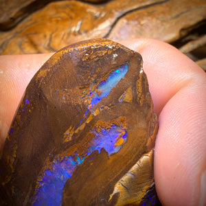 1423cts - Awesome Massive Split Queensland Boulder Opal Rough Pair. Found on ‘Outback Opal Hunters’!