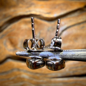 REDUCED Sterling Silver - Australian Boulder Opal Doublet Stud Earrings