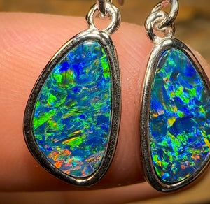 St. Silver - Vibrant Queensland Boulder Doublet Hook Earrings - Opal Whisperers