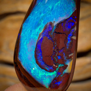 26.2cts - Best Ice Blue Rare Yowah Nut Crystal Centre Opal. Australian Boulder Opal
