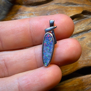 Sterling Silver - Queensland Boulder Opal Doublet Pendant
