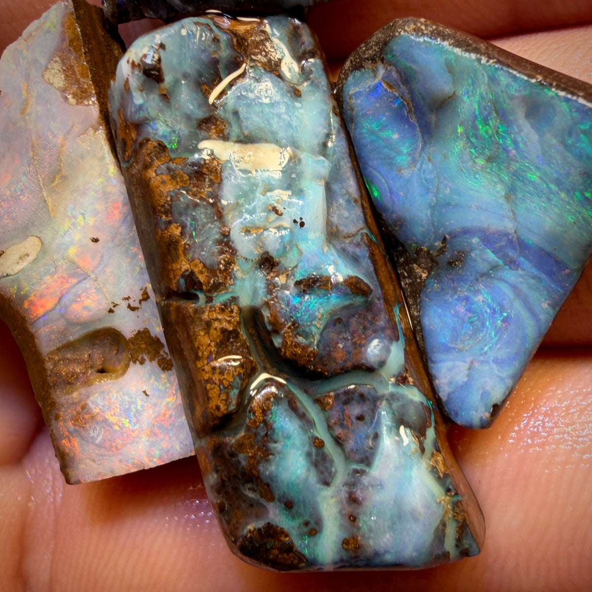 70.1cts - 4x Australian Boulder Seam Opal Rubs Parcel