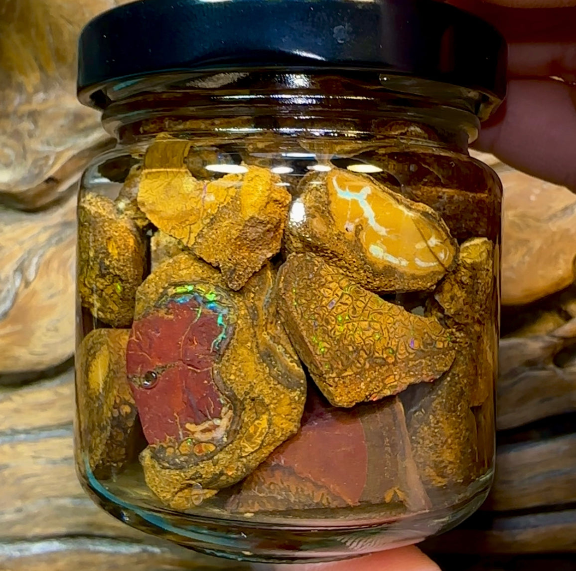 133.1g - Jar of Rough Australian Boulder Opal - Opal Whisperers