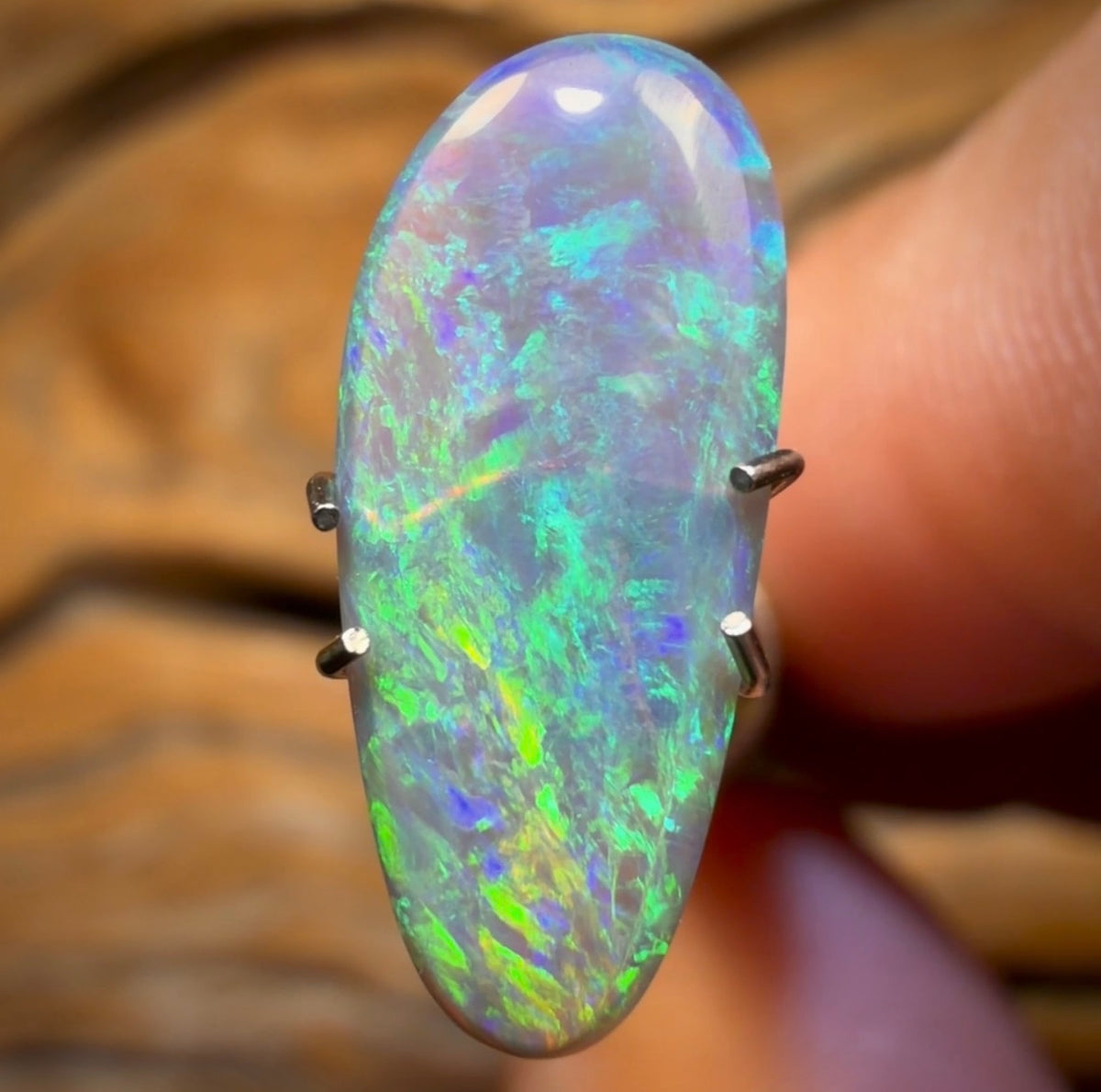 1.9cts - Lightning Ridge Black Crystal Opal. Double Sided