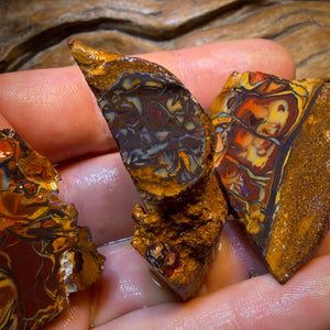 Art Card Bargain! 336cts - Art of Opal Style 3x Yowah Nut Tribal Opal Rough Parcel. Australian Boulder Opal