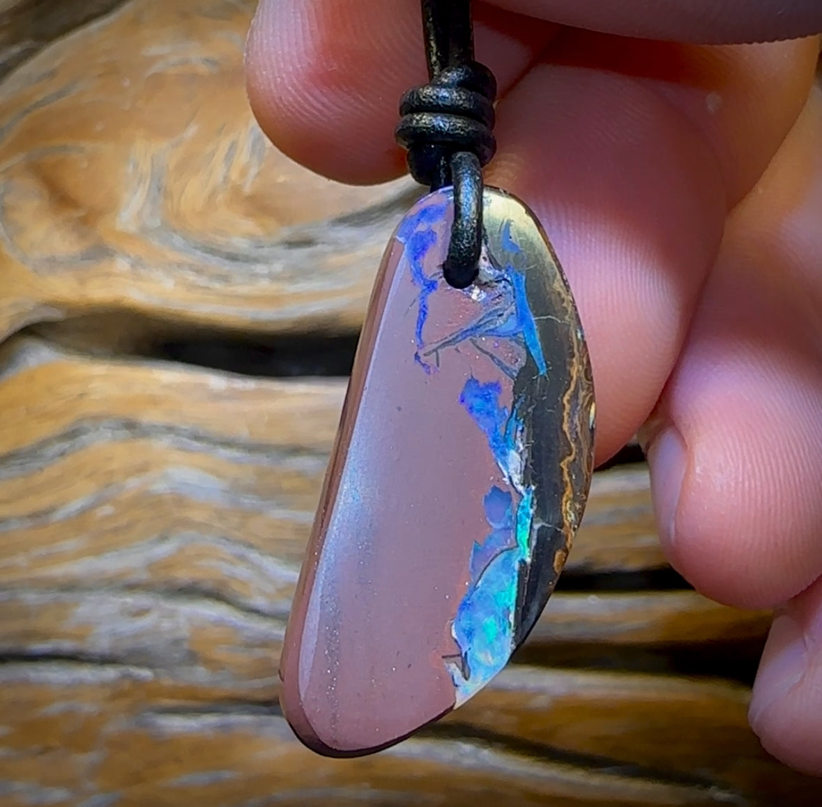 34 x 15mm - Drilled Tribal Queensland Boulder Opal Necklace