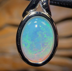 Sterling Silver - Solid South Australian Crystal Opal Pendant
