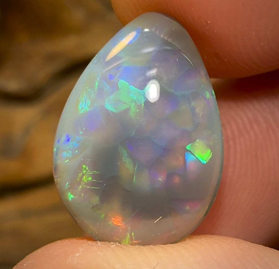 4.8cts - Double Sided Rare Mintabie Black Crystal Opal - Opal Whisperers