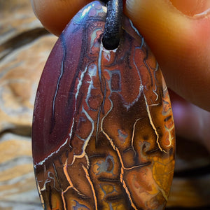 42 x 21mm - Drilled Tribal Queensland Boulder Opal Necklace