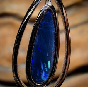 Sterling Silver - Queensland Boulder Opal Doublet Pendant BARGAIN