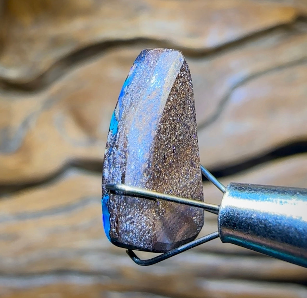 5.7cts - Australian Boulder Seam Opal. “Deep Water Reef” Pattern - Opal Whisperers