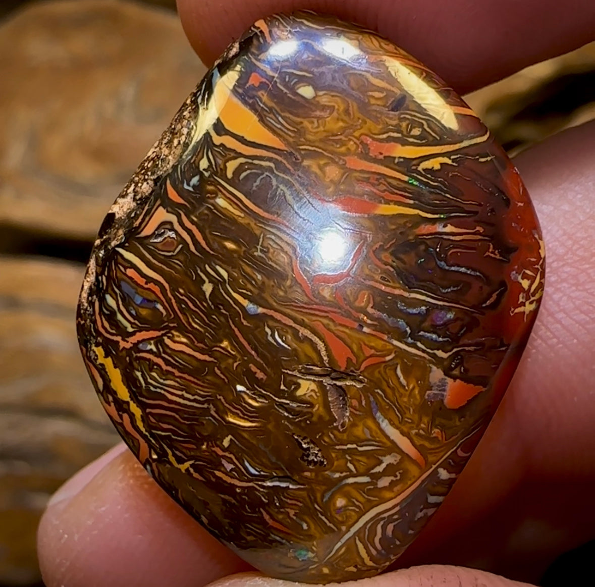 32.2cts - Amazing Tribal Picture Stone Boulder Opal from Yowah