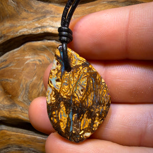 36 x 23mm - Drilled Tribal Queensland Boulder Opal Necklace