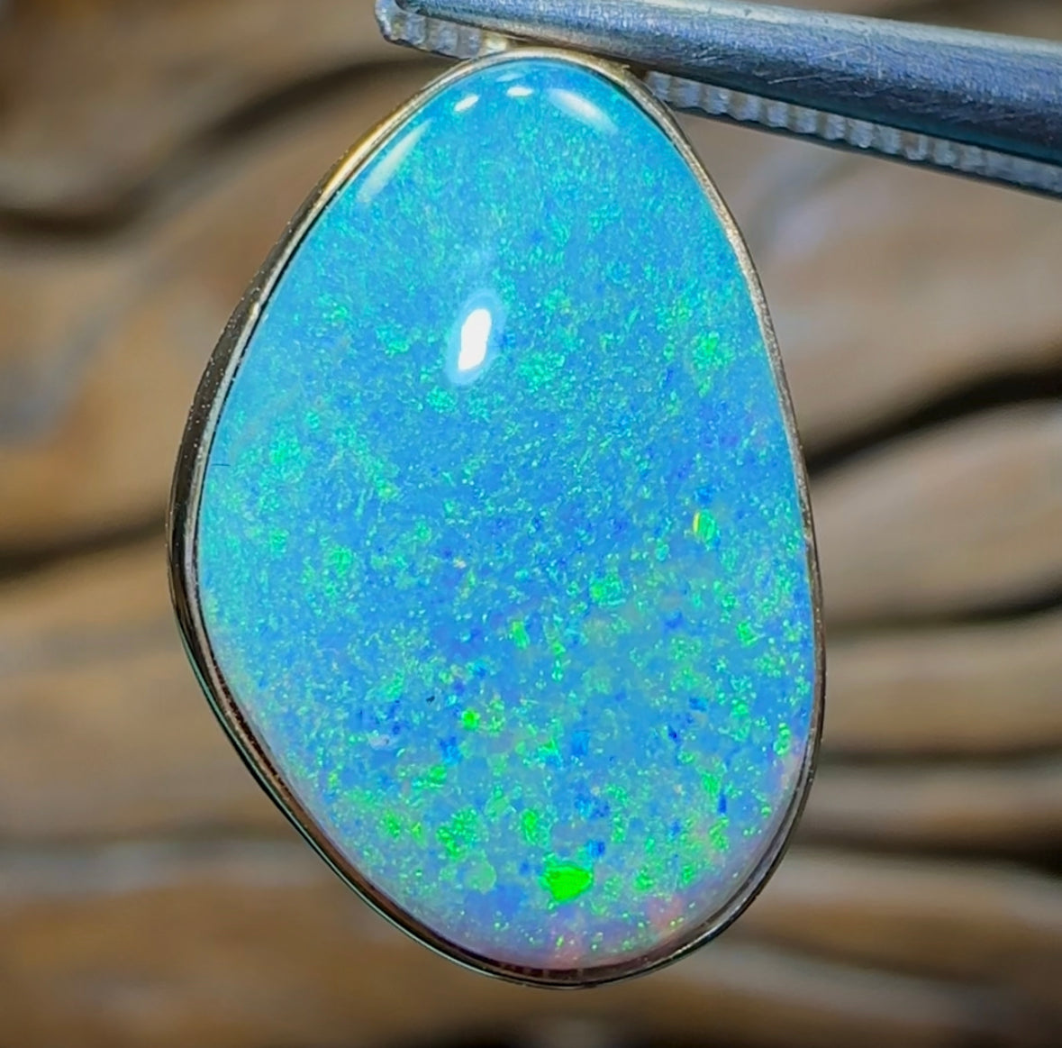 9k Gold - Solid Lightning Ridge Black Opal Pendant Heritage Collection - Opal Whisperers