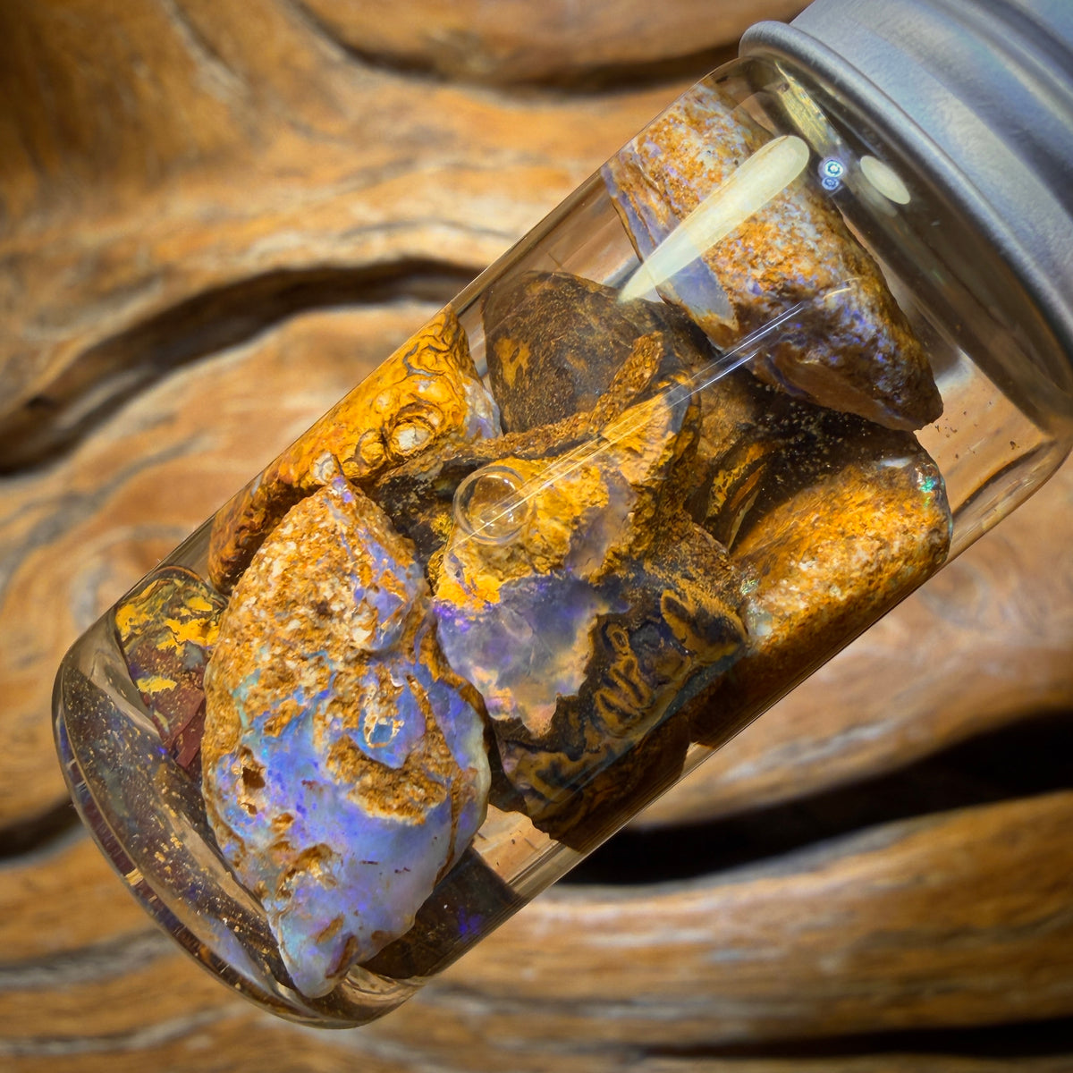 65cts - Jar of Yowah Nut Opal Rough w/ Fossil Opal