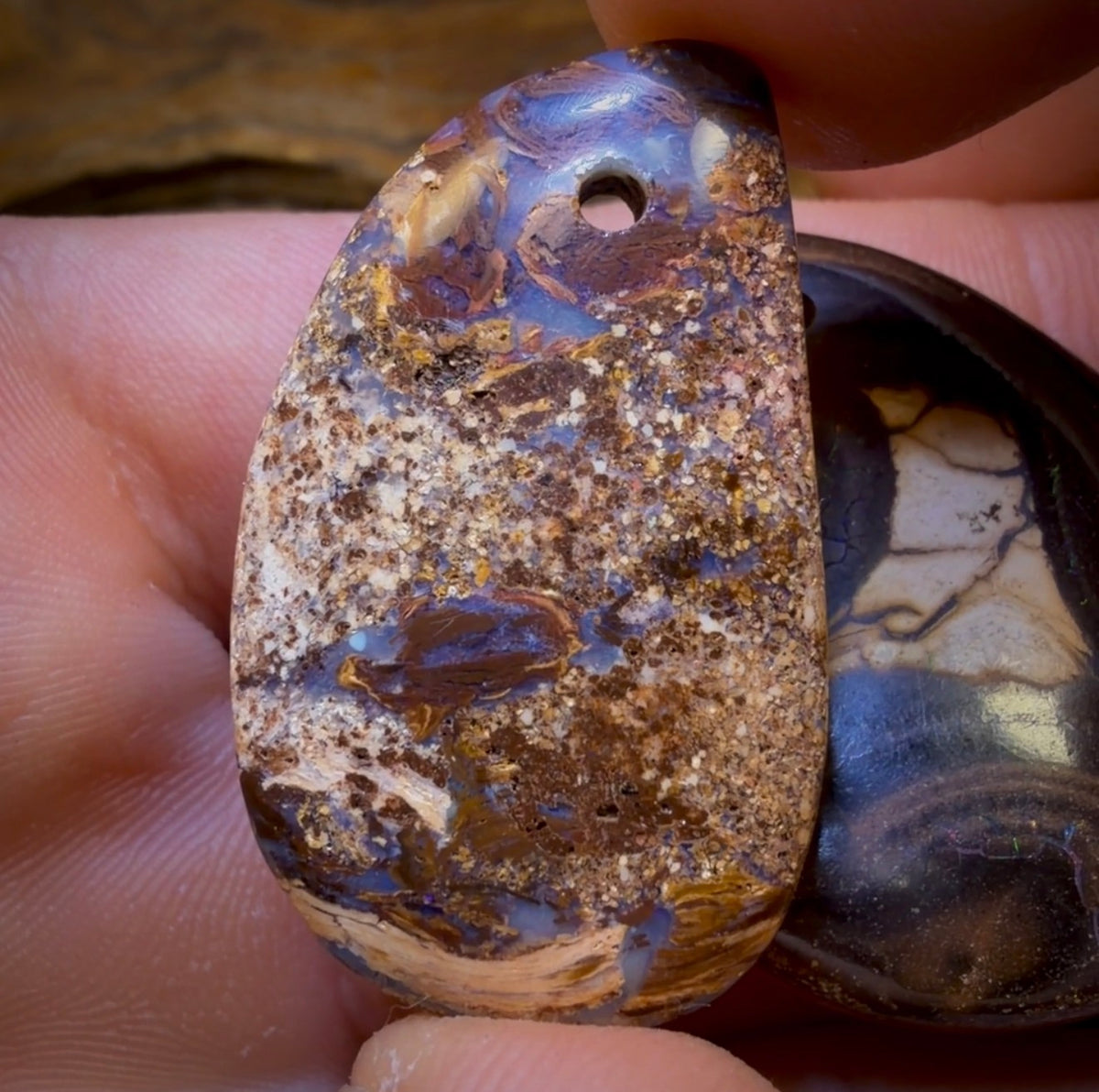 100.5cts - 3x Drilled Queensland Boulder Opals. Wholesale Parcel