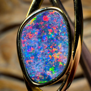 Sterling Silver Gold Plated - Queensland Boulder Opal Doublet Pendant