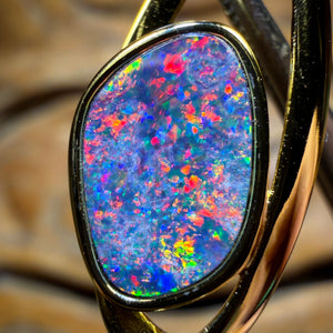 Sterling Silver Gold Plated - Queensland Boulder Opal Doublet Pendant