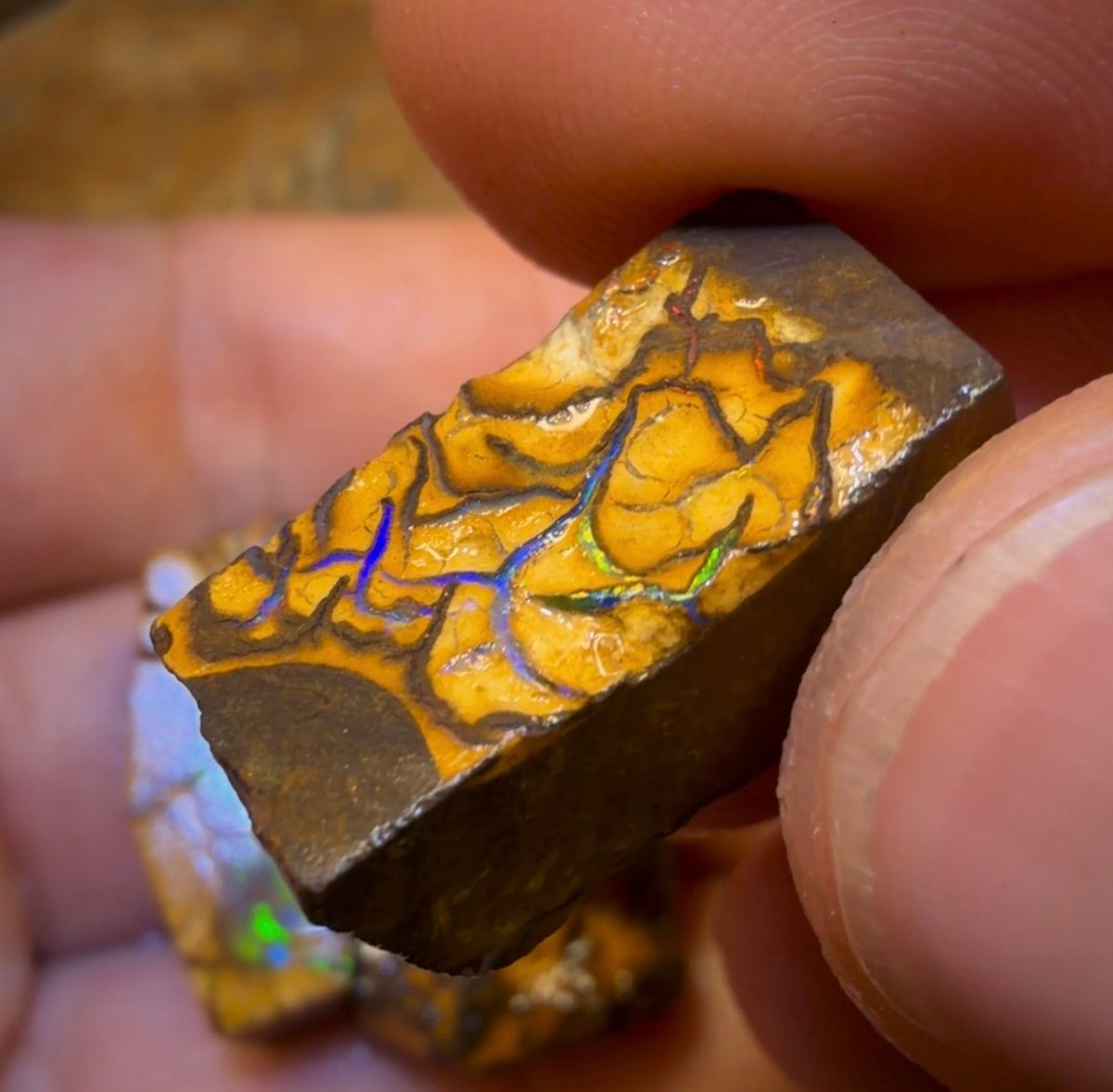 🔒90,4 ct – 4x Rohopal-Paket aus Yowah-Nuss. Australischer Boulder-Opal.