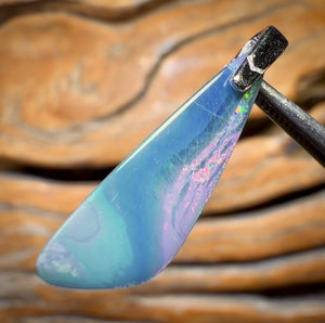 Sterling Silver - Australian Boulder Opal Doublet Pendant