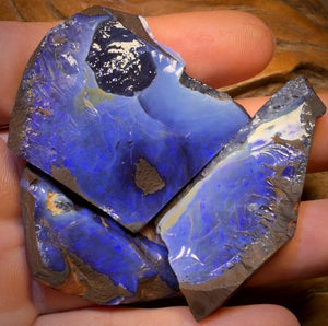 🔒 I’ve Got the Blues Collection 221.2cts - 3x Australian Boulder Seam Opal Rough Parcel