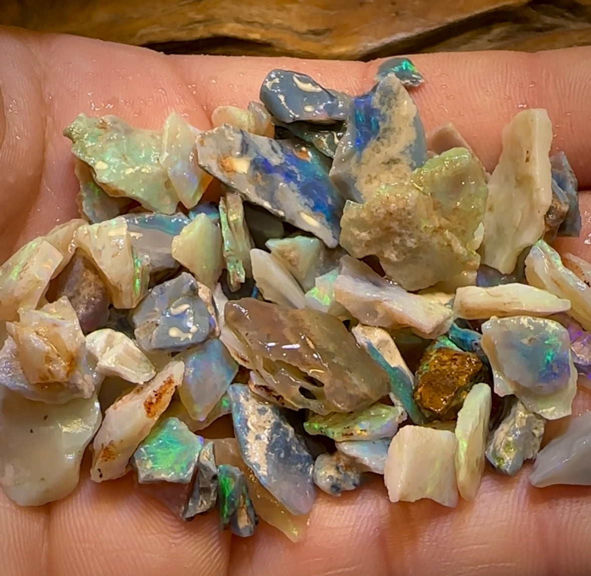 170cts - Lightning Ridge Opal Rough Parcel. 40+ Pieces