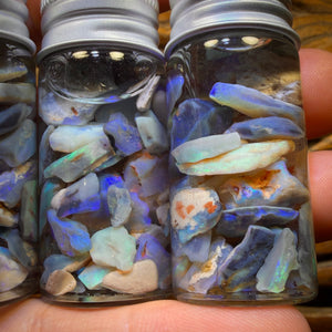 45cts Lightning Ridge Opal Rough Chip Vials. BULK LISTING