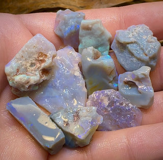 109cts - 10x Lightning Ridge Crystal and Dark Opal Rough Parcel