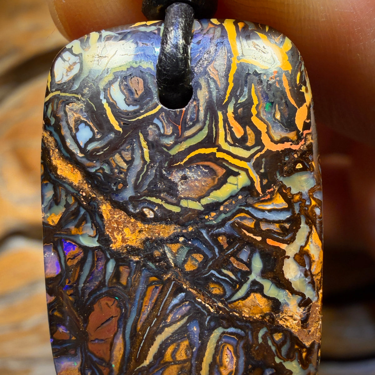 28 x 19mm - Drilled Tribal Queensland Boulder Opal Necklace