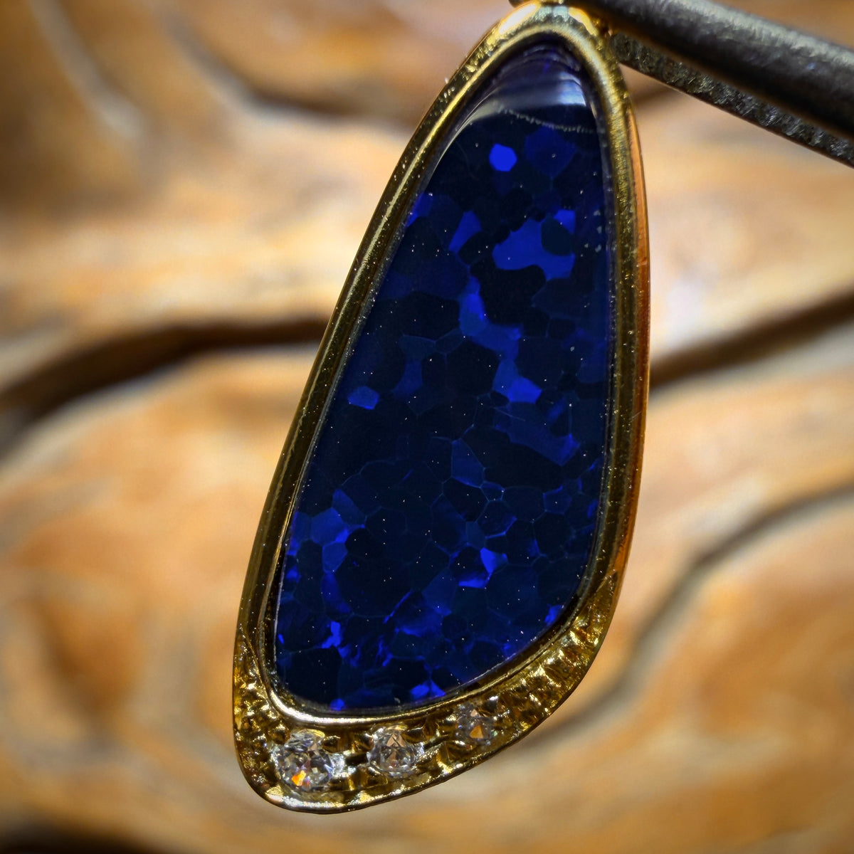 Sterling Silver Midnight Blue Gold Plated - Queensland Boulder Opal Doublet Pendant