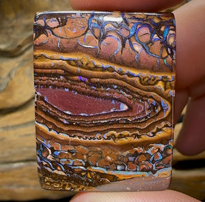 133.5cts - Double Sided Australian Boulder Opal. Tribal Pattern - Opal Whisperers