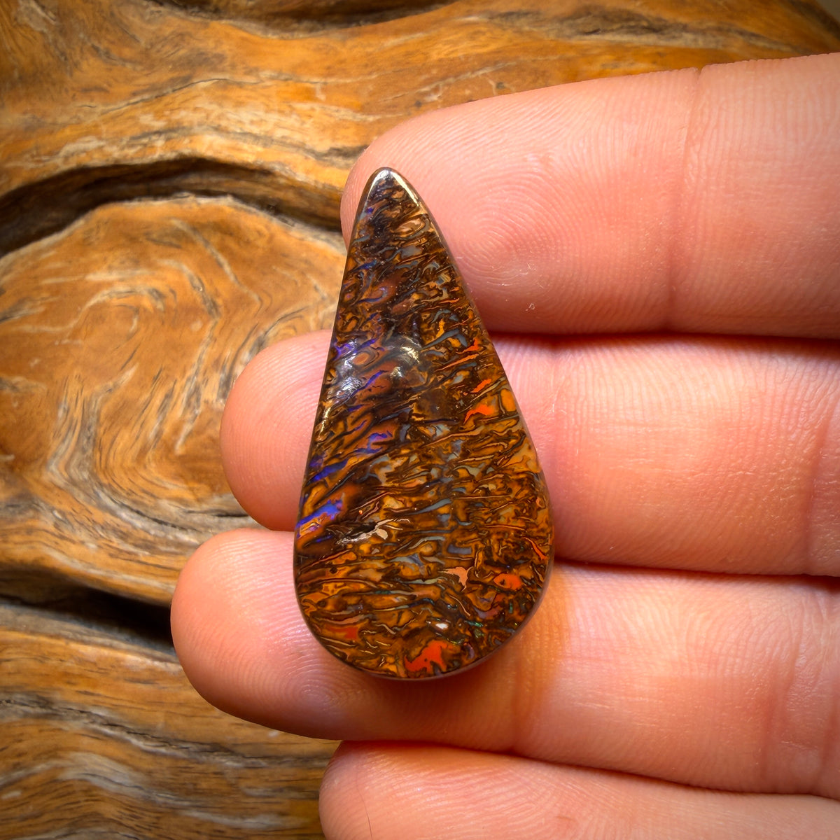 Bargain Card! 50.5cts - Cool Tribal Yowah Nut Opal. Double Sided and Thick