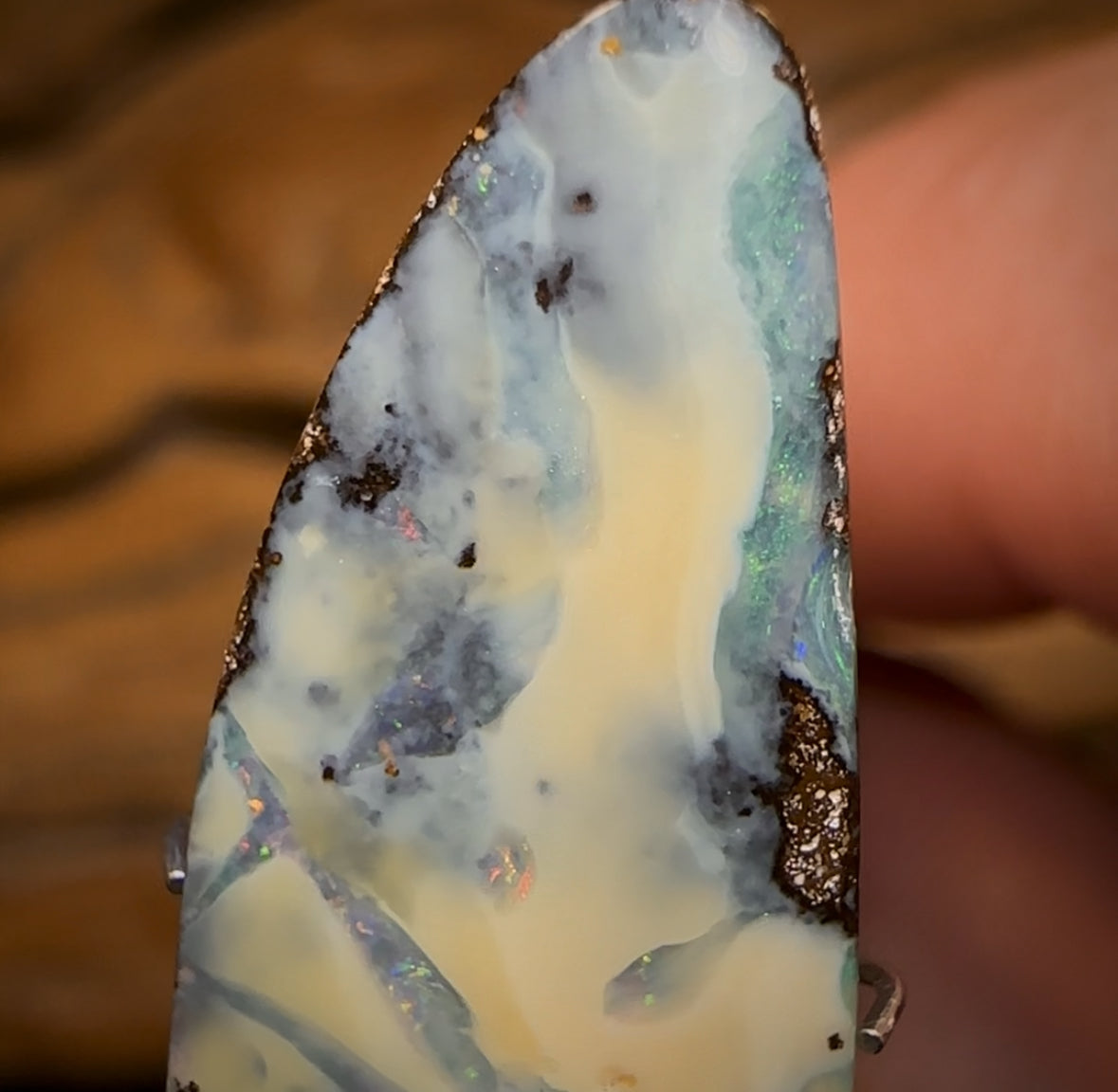 12.1cts - “Fractured Glacier”Queensland Boulder Seam Opal