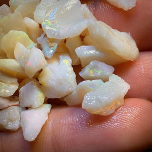 80.5cts - 56x South Australian White Opal Rough Chips Parcel