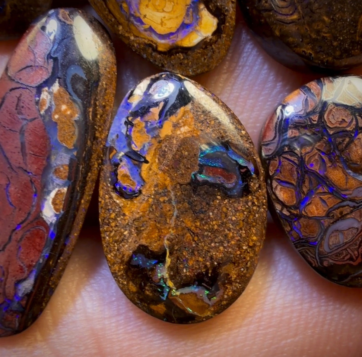 🔒 36.8cts - 6x Australian Tribal Boulder Opal’s. Wholesale Dealers Parcel