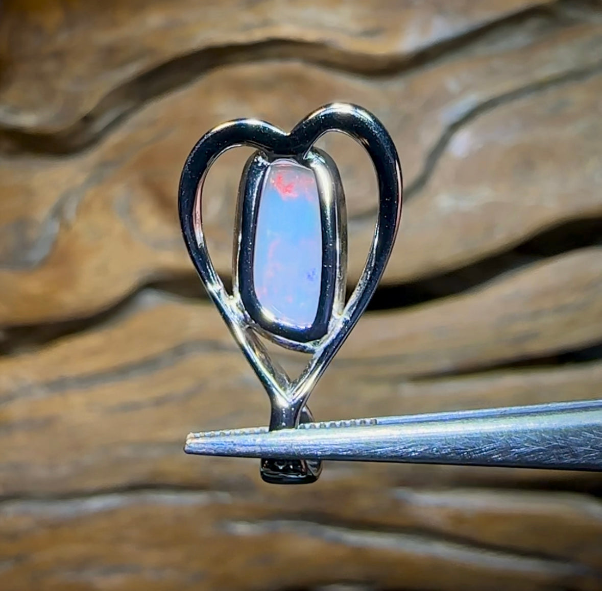 Sterling Silver - Large Solid South Australian Crystal Opal Pendant - Opal Whisperers